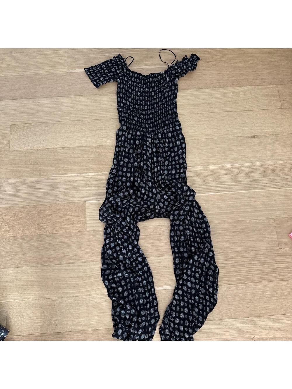 Vintage Havava black jumpsuit with splits in legs #jumpsuit #vintagehavana